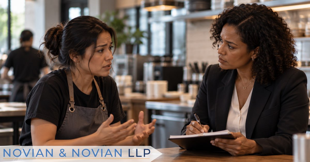 Investigator interviewing an employee during a workplace discrimination investigation - Novian & Novian LLP