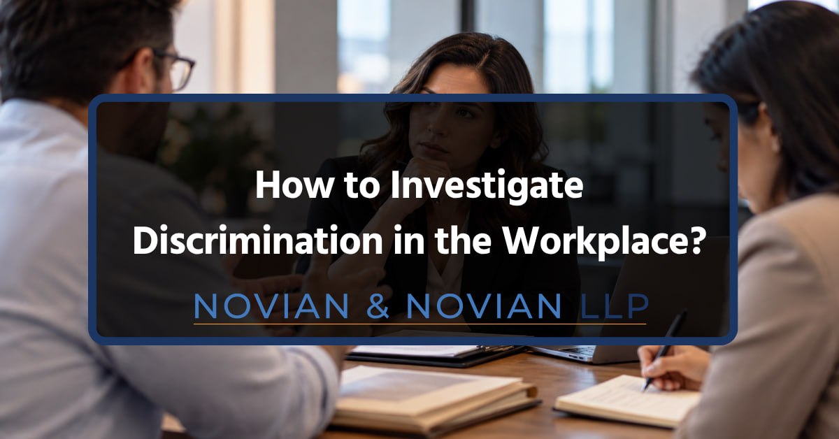 How to Investigate Discrimination in the Workplace Workplace discrimination investigation meeting with an employee, investigator, and note-taker.