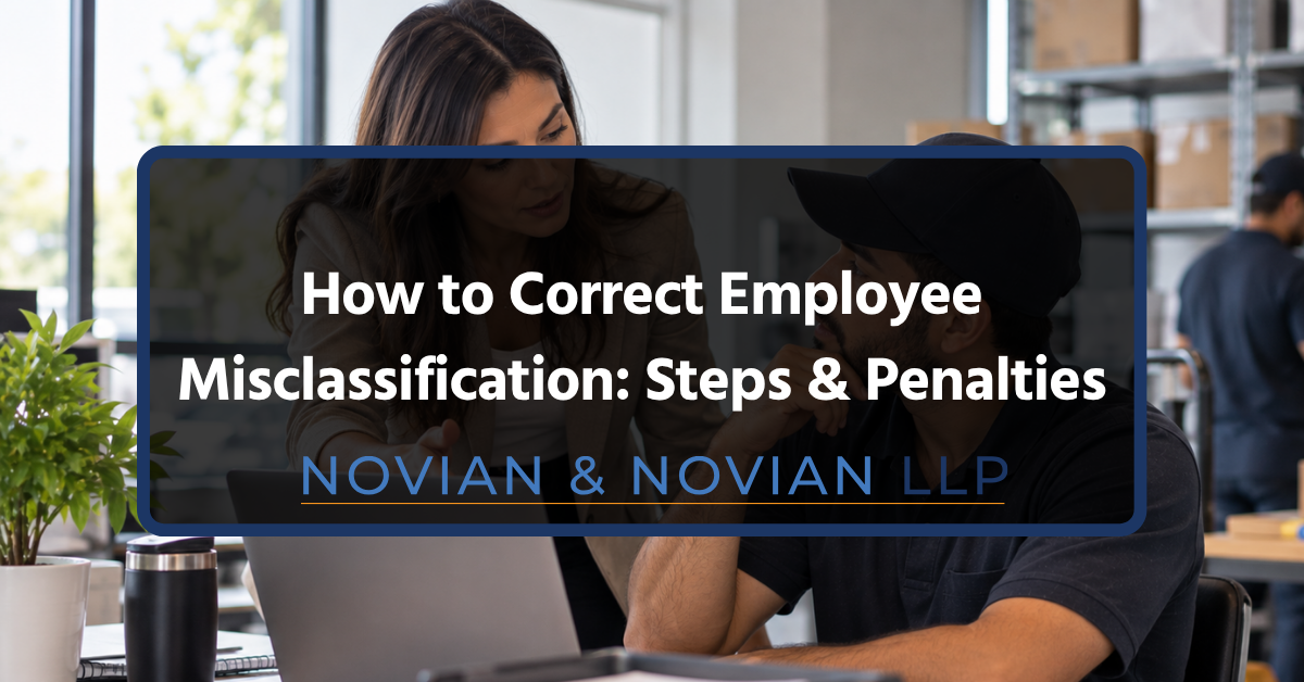 How to Correct Employee Misclassification: Steps & Penalties Employer reviewing employee misclassification data with an HR professional