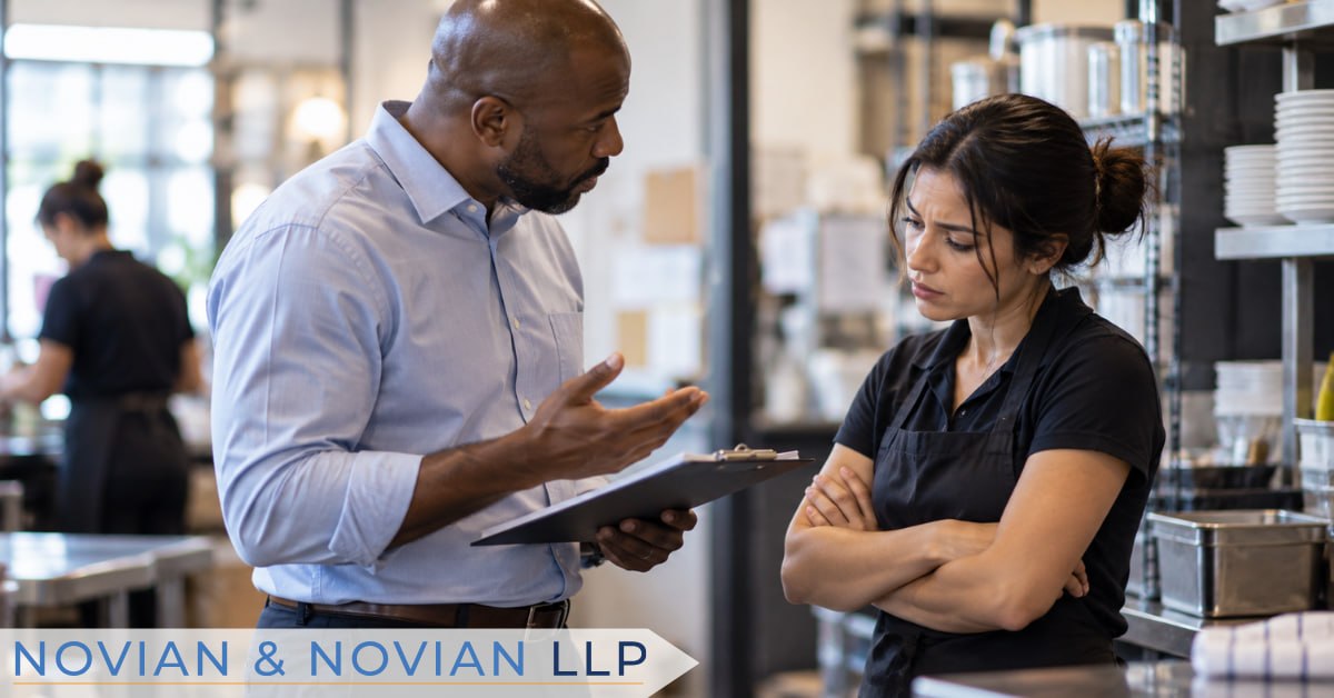 Employer discussing corrective action during a workplace investigation